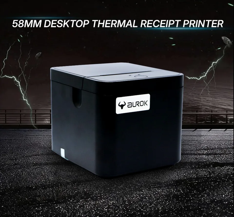 AUROK RP3200 58mm desktop thermal receipt printer promotional view