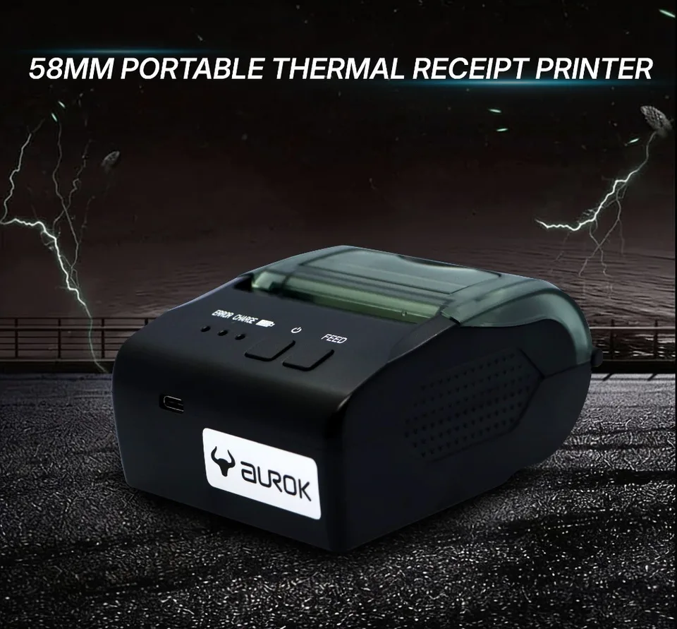 AUROK RP1800 58mm portable thermal receipt printer promotional view
