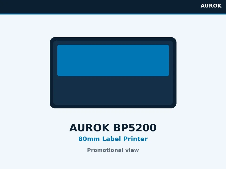 AUROK BP5200 80mm desktop thermal label printer promotional view