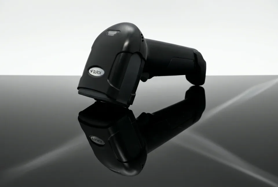 AUROK BR1200 2D barcode and QR code scanner promotional view